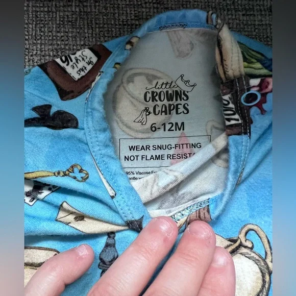 Little Crowns & Capes, Alice in Wonderland,Baby Dress w/headband 6-12 M, Bamboo - Picture 4 of 6